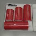 Christmas Flameless Candles with Remote, 4 Pack Red Candles Battery Operated, Real Wax LED Fake Candles Flickering for Christmas Wedding Home Party D3 H 5" 6" 7" 9" Red