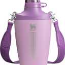 Stanley Cross Bottle 23 oz | Travel Water Bottle with Jacquard Strap | Leakproof Tritan Lid with Removable Straw | Insulated Stainless Steel | BPA-Free | Lilac