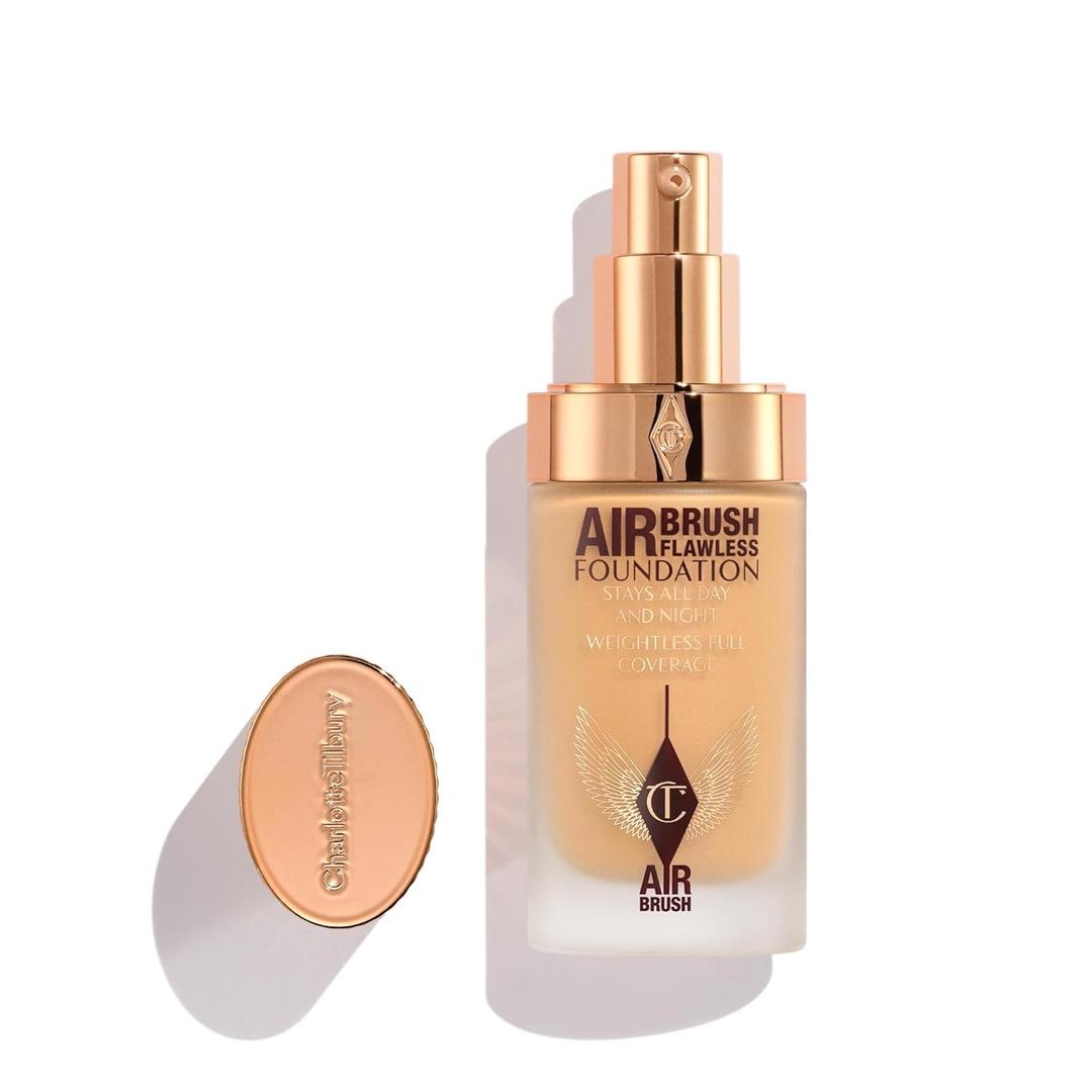 Charlotte Tilbury Airbrush Flawless Matte Foundation - Full Coverage Liquid Makeup with a Natural-Matte Finish - Smoothes & Blurs Pores - Waterproof & Transfer Resistant - 7 Warm