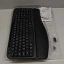 Wireless Keyboard and Mouse Combo, Wave Keys Full-Sized Ergonomic Keyboard with Cushioned Plam Rest, Phone Holder, Comfortable Natural Typing, 2.4G Cordless Set for Computer, Laptop, PC, Mac, Windows (Black)