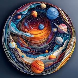 500 Piece Puzzles for Adults Clearance, Mysterious 3D Stereoscopic Cosmic Planets Puzzle for Impossible Challenge Art Jigsaw Puzzles, for Gifts Party Games Family Fun, 20 * 20 Inch Dust-Free Puzzle
