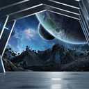 8x6ft Space Backdrop Outer Space Photography Background Science Fiction Birthday Banner Backdrops cp-503