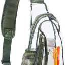gdbis Clear Sling Bag, Stadium Approved PVC Crossbody Backpack, Clear Casual Chest Daypack for Hiking, Stadium or Concerts