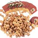 Zuluf 100 Small Olive Wood Comfort Crosses from Bethlehem Israel | Pocket Holding Crosses | Comes With 100 Holy Land Certificates 6cm / 2.5 Inch Each Cross - CRS301