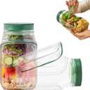 Salad Pod, Portable Salad Jar with Side Opening, 300ml, Vertical Layering Bowl, Built-in Bowl, Leak-Proof Sauce Case, Fresh Salad Container for Lunch, Fruit