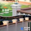 APONUO Solar Post Cap Lights Color Changing 6 Pack - RGB 8 Solid & Gradient Colors, IP65 Waterproof, for 4x4 5x5 6x6 Wood Vinyl Fences, Deck, Patio, Yard (White)
