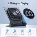 Desk Fan, 6.61''Ultra-thin 5000mAh Battery Powered Fan with Powerful Wind,100 Speeds Adjustable&Digital Display,Timer,Ultra-quiet Small Portable Fan for Bedroom,Office,Travel,Summer Essentials (Black)