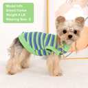 Dog Shirt, Pet Clothes for Chihuahua, Yorkie Teacup Costumes Striped, Small Dogs Sleeveless Tank Top Vest, Breathable Cotton Puppy T-Shirt, Cat Apparel Outfit (Green, L)