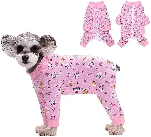 Pink Dog Recovery Suit Female Male For Small Medium Dogs, Dog Surgical Recovery Suite Bodysuit After Surgery Zipper On Back Puppy Cat Long Sleeve Onesies Bodysuit After Surgery Wound Protective, Medium