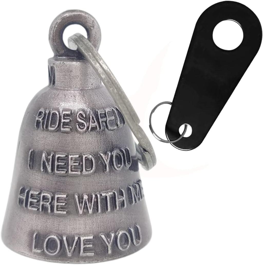 Colorful Motorcycle Bell with Hanger for Biker, Good Luck Biker Bells & Motorcycle Accessories, Key Chain for Luck