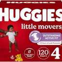 Huggies Size 4 Diapers, Little Movers Baby Diapers, Size 4 (22-37 lbs), 120 Count, Packaging May Vary
