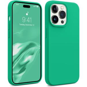AOTESIER Shockproof Designed for iPhone 14 Pro Max Case, [Food Grade Silicone] [Military Drop Protection] with Anti-Scratch Lining Protective Phone Case for 14 ProMax, 6.7 inch, Emerald Green