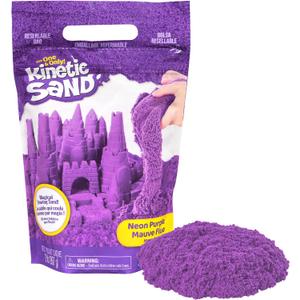 Kinetic Sand, 2lbs Purple Play Sand, Moldable Sensory Toys for Kids, Resealable Bag, for Ages 3 and up