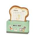 Small Toaster Desk Calendar 2026-2027, 18 Month Bread Page Calendar with To-Do List & Notes, DIY Assembly, Functional Desk Organizer for Productivity & Planning