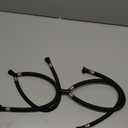 2 Pcs 16 Inch Quick Connect Water Hose Faucet Supply Lines Hot & Cold Water Mixer Line Replacement V-shape Widespread Bathroom Sink Faucet Y Hose with Snap-in Fast Lock Pipe(Black)