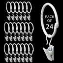 Openable Curtain Rings with Clips,2inch Inner Diameter,Heavy Duty Rustproof Metal Decorative Vintage Drapery Rings Curtain Clips Rod Hangers Door Curtain and Shower Curtain Rings White Zocang
