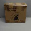 Outdoor Cat House Heated for Outside Winter 100% Waterproof Oxford Tarpaulin with Safe Escape Door and 5" Elevated Base with Heater for Feral Barn Cat Kitty (26x20x14)