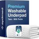AYDMED Premium Bamboo Washable Incontinence Bed Pad with Tucks | for Twin Beds | Maximum Absorbency Washable Underpad | Waterproof Reusable Mattress Protector Underpad for Adults, Children & Babies