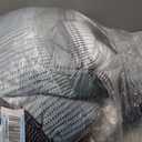 Litanika Fluffy Fleece Full Comforter Set, 3 Pcs Sage Green Stripe Bed Set