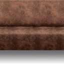 ANARACHON Leather Look Stretch Futon Slipcover Armless Futon Bed Cover Furniture Protector Without Armrests with Elastic Bottom for Sofa Bed