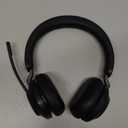 Jabra Evolve2 65 UC Wireless Headphones with Link380a, Stereo, Black  Wireless Bluetooth Headset for Calls and Music, 37 Hours of Battery Life, Passive Noise Cancelling Headphones