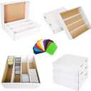 4 Set Sports Card Storage Boxes 3150 Count Bulk Card Trading Cards Collection Box Cardboard Card Storage Box for Card Game Baseball Card Sorting Tray Cases Cards with 4 Dividers Collector