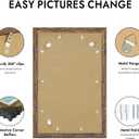 Hongkee 11x17 Frame, Rustic Brown Wood Style - Display 8 x 12 Picture with Mat or 11x17 Poster without Mat, Wall Mounting Horizontal and Vertical, 1 Pack
