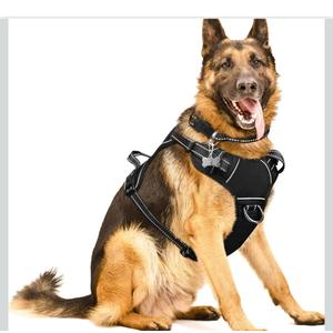 WINSEE Dog/Pet Harnesses No Pull with Dog Collar, Adjustable Reflective Oxford Outdoor Vest, Front/Back Leash Clips for Small, Medium, Large, Extra Large Dogs, Easy Control Handle for Walking