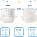 Littleforbig Diaper 2 Pieces - ABDry White Diapers (Large 36"-48")