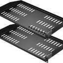 VEVOR 2PCS 1U Server Rack Shelf, Universal Vented Rack Mount Cantilever Tray for 19 inch Network Equipment Rack & Cabinet, 10" Deep Rack Mount Shelf, Weight Capacity 50 lbs Wall Mount Rack Shelf