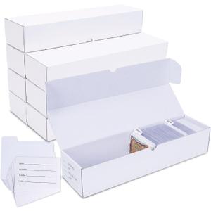 Trading-Card Storage Box, 8-Pack 1000 Count Corrugated Cardboard Storage Box with dividers & labels for TCG/Magic/Mtg storage and Collection, 14.4 INCH Horizontal