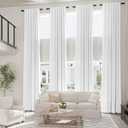 Extra Long Back Tab White Curtains 204 Inch Length for Tall Windows High Ceiling Pinch Pleat Rod Pocket Custom Linen Curtain Drape for 2 Story Window High Living Room 204 Inches Long 1 Panel 17 FT (52"W x 204"L (Pack of 1))