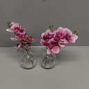 Oairse Pink Orchids Artificial Flowers Faux Orchid Arrangement with Clear Glass Vase Set of 2 Real Touch Phalaenopsis Orchid Flowers Orchid Centerpiece for Dining Room Table
