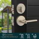 Mega Handles Ralph Entry Door Handle & Deadbolt Lock - 1 Pack Reversible Heavy Duty Brushed Nickel Door Handles & Deadbolt for Interior/Exterior Doors, Fits All Standard Doors - Satin Nickel