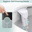 Bidet Attachment for Toilet, Ultra-Slim, Self Cleaning, Dual Nozzle, Feminine & Posterior Wash, Fresh Cold Water Sprayer, for Existing Toilets Seat, Baday Beday Badette Bedette, Black