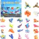 Christmas Advent Calendar Mini 3D Printed Animals, 24 Piece 3D Printed Toy Set, Birthday Gifts for Boys and Girls, Party Gifts Christmas Gifts