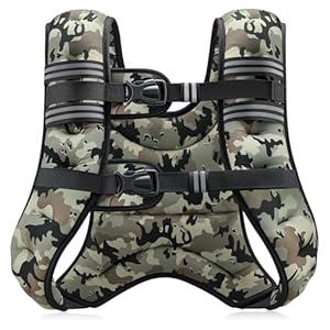 ZELUS Weighted Vest, 16lb Weight Vest for Men Women with Storage Pocket & Reflective Strips for Workout Strength Training Running Muscle Building, Desert Camo (16 lb)