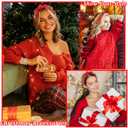 Brimekichio Christmas Headbands Earrings Bracelets for Women Christmas Accessories for Women Cute Xmas Holiday Outfits Party Gifts Red