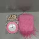 12 Pcs Precut Gnome Beard Faux Fur Costume Beard Handmade Dwarf Beard with 12 Wooden Balls and Ribbon for Thanksgiving Christmas Valentine St. Patrick's Day Easter Spring Summer (Pink)