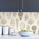 Cream Coquina Scalamandre Self Adhesive Wallpaper, Off-White, 3.5" x 12.6"