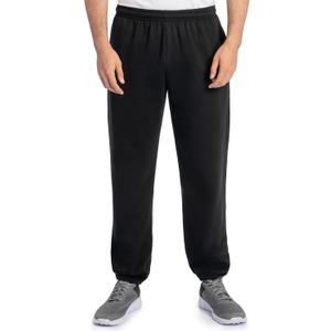 Fruit of the Loom Eversoft Fleece Elastic Bottom Sweatpants with Pockets, Relaxed Fit, Moisture Wicking, Breathable (Medium, Black)