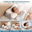 Cervical Neck Pillow for Pain Relief, Ergonomic Side Sleeper Pillow for Sleeping, Contour Orthopedic Memory Foam Pillows for Back & Stomach Sleepers with Pillowcase