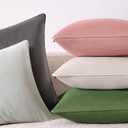 Throw Pillow Covers 22x22 Set of 2  Solid Decorative Pillow Cases for Couch, Sofa, Bed  Square Cushion Covers with Piping (No Insert) Light Orange