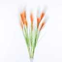 UiiziC Faux Pampas Grass 5 PCS Fluffy Artificial Reed Bulrush Flowers for Vase Fillers Wedding Party Bouquets Home Hotel Centerpieces Decor Copper-White