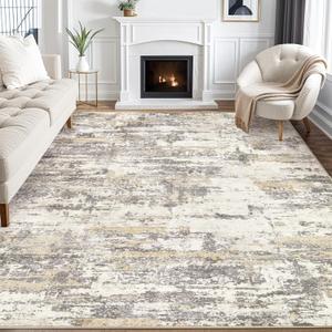 Area Rugs for Living Room: 10x12 Abstract Washable Rug Modern Neutral Large Soft Stain Resistant Non-Slip Backing Machine Table for Bedroom Dining Room Indoor Home Office Carpet - Gold Brown Area Rugs for Living Room: 10x12 Abstract Washable Rug Modern Neutral Large Soft Stain Resistant Non-Slip Backing Machine Table for Bedroom Dining Room Indoor Home Office Carpet - Gold Brown