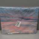 LB Pink Ocean Cloud Wall Art Teal Blue Sea and Pink Sky Canvas Wall Art Modern Nature Landscape Framed Wall Decor for Bathroom Living Room Bedroom Home Decor Ready to Hanging 16x12 Inch