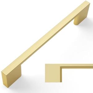 Amerdeco 10 Pack Brushed Gold Cabinet Pulls 5 Inch(128MM) Hole Centers Kitchen Cabinet Handles Cabinet Hardware Kitchen Handles for Cabinets Cupboard Handles Drawer Pulls ZH0060