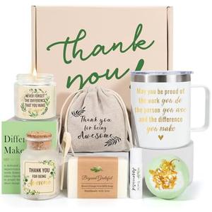 iAOVUEBY Employee Appreciation Gifts, Thank You Gift for Women, Teacher Appreciation Gifts, 6PCS Thank You Gift Box for Coworker Teacher Boss Secretary Nurse, Difference Maker Spa Gratitude Box