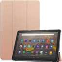 Case for Amazon Fire HD 10 (7th / 9th Generation, 2017/2019 Release) 10.1" Premium PU Leather Protective Cover Amazon Fire HD 10 Case (Rose gold)