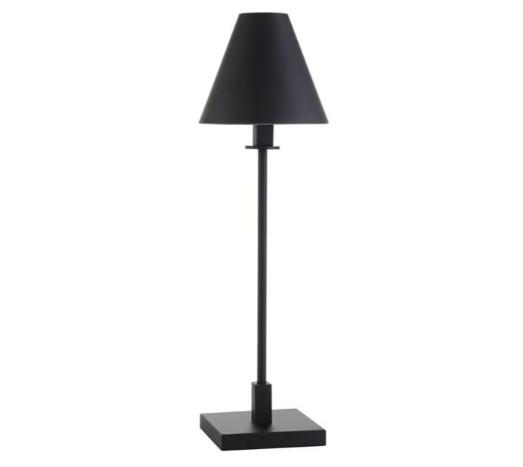 Blackened Bronze Metal Table Lamp with Metal Shade